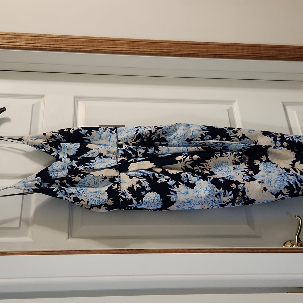 Womens high low dress size small witth floral print, dark blue